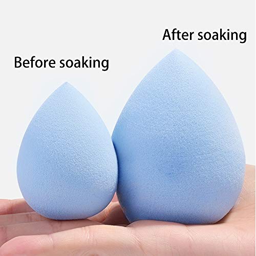 YGSAT 4 pcs Esponja Maquillaje Microfibra Velvet Sponge para aplicar maquillaje, corrector, polvo, crema y colorete, sin látex, Esponja para maquillaje facial (Azul)