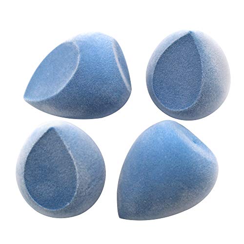 YGSAT 4 pcs Esponja Maquillaje Microfibra Velvet Sponge para aplicar maquillaje, corrector, polvo, crema y colorete, sin látex, Esponja para maquillaje facial (Azul)