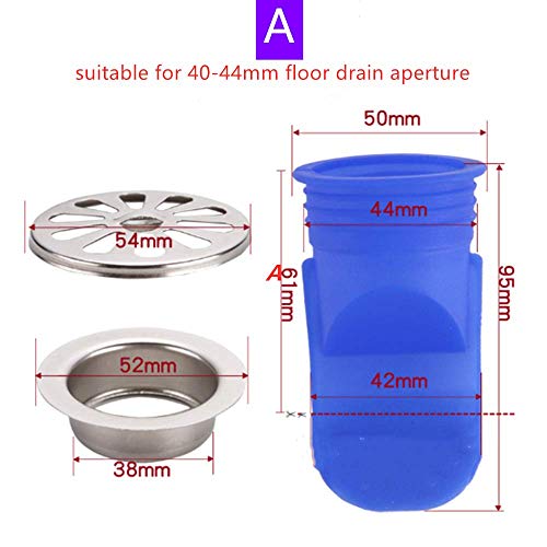 YIBAO A Prueba De Olores Fuga Núcleo De Silicona Alcantarilla Anillo De Sellado Tubo Ajustable Drenaje De Piso Preventor De Reflujo, para Cocina Baño Lavadora Herramienta 2 Piezas * A