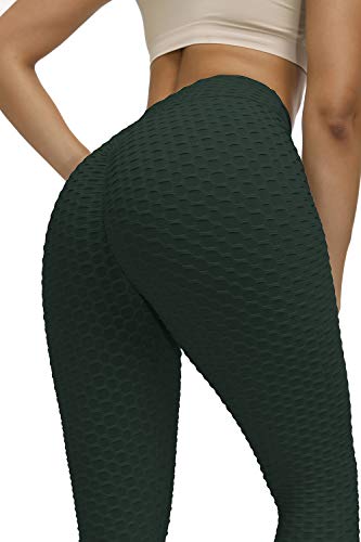 Yidarton - Mallas de compresión anticelulitis para mujer, cintura alta, pantalones de yoga, control de barriga Verde verde XL