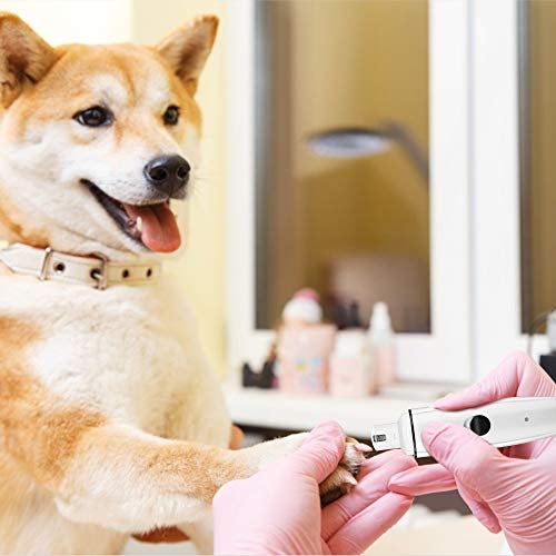 yidenguk Pet Nail Grinder Cortador de uñas eléctrico para Perros Ultra silencioso Lima de uñas para Perros de bajo Ruido Batería Power Recortador de uñas para Perros Gatos Mascotas