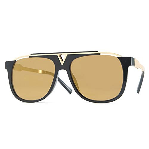 YIERJIU Gafas de Sol Hombres Mujeres Novedades Gafas de Sol cuadradas Señoras Moda Marca Diseño Gafas de Sol Gafas de Sol Retro Gafas de Leopardo UV400,C4