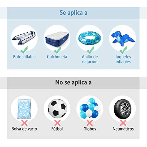 YISSVIC Bomba de Aire Eléctrica para Inflables, Compresor Aire para Colchoneta Infla-desinfla 2 en 1, con 3 Boquillas Diferentes, Alimentado por batería 6000mAh o DC 12V