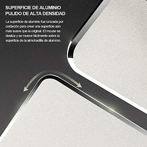 YiYunTE Alfombrilla de Ratón Aluminio Gaming PC Alfombrilla para Ratón Metalica Mouse Pad con Base PU Goma Impermeable Cojín de Ratón Lavable Antideslizante Mousepad para Ordenador Portátil Oficina