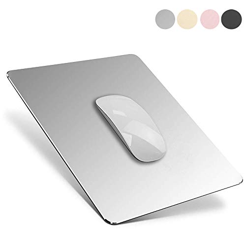 YiYunTE Alfombrilla de Ratón Aluminio Gaming PC Alfombrilla para Ratón Metalica Mouse Pad con Base PU Goma Impermeable Cojín de Ratón Lavable Antideslizante Mousepad para Ordenador Portátil Oficina