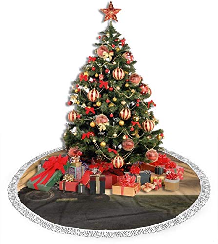 YJWLO - Falda para árbol de Navidad, diseño de campesino que monta en un tractor, 30 pulgadas