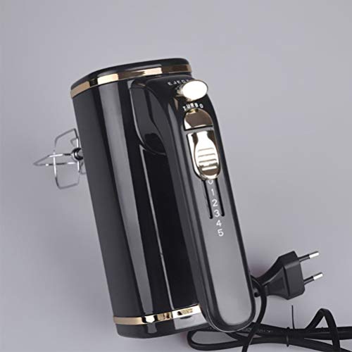 YMN Mano Eléctrica batidor de Mano Blender Infantil 200W Mezclador eléctrico Huevo Acero casa Cocina de Doble Palo Inoxidable batidor de Alimentos,Negro