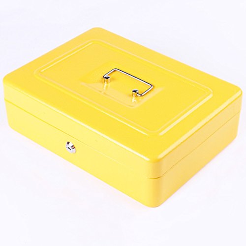 YNLRY - Caja de almacenamiento con cierre de hierro pequeña y criptográfica, caja de almacenamiento de cosméticos, cajas de joyería de 29,9 x 21,9 x 8,8 cm (color: negro).