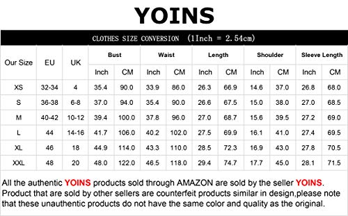 YOINS Camiseta Mujer de Manga Larga Camisa con Hombros Fríos Color Sólido Cuello en V Blusa 02 XL