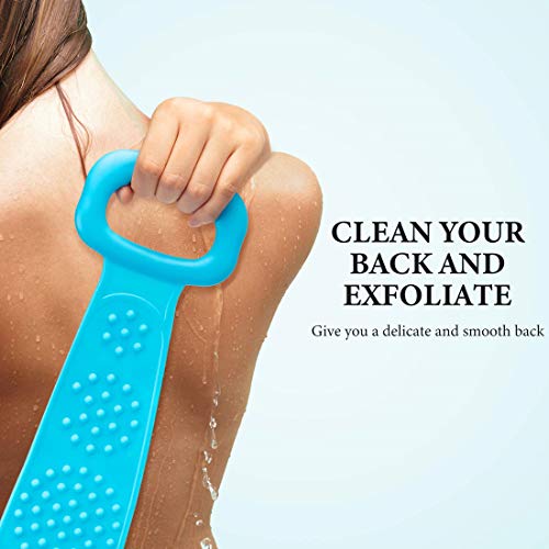 Yolistar Silicona Cuerpo Cepillo, Toalla de Baño Depurador Trasero Exfoliante de Doble Cara para la Ducha, Masajeador de Espalda Larga para Ducha, Masaje Corporal, Fácil de Limpiar