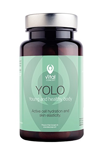 YOLO - naturales hidratación celular activa y elasticidad de la piel. Reduce la profundidad de las líneas finas y arrugas, anti-envejecimiento y la acción antioxidante. You only live once. Complemento alimenticio con tartrato de magnesio, L-Carnitina, Cal
