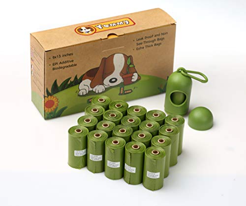 Yommy 360 Bolsas Biodegradables para Excrementos Perfumado 24 Rolls + 1 Dispensador YM4620