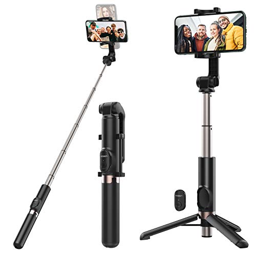 Yoozon Palo Selfie Trípode Bluetooth 3 en 1, Trípode para Movil Selfie Stick 1.2m Extensible para Selfie, Video, transmisión en Vivo, Youtube, Twitter, Tictok con iPhone,Samsung,Huawei,Xiaomi etc