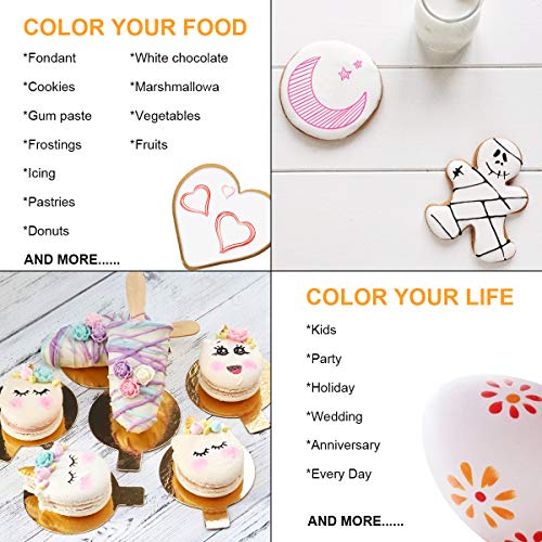 YOU Marcadores de colorantes alimentarios, 11 marcadores alimentarios de Grado alimenticio, utilizados para Decorar Fondant, Pasteles, Galletas, Huevos de Pascua