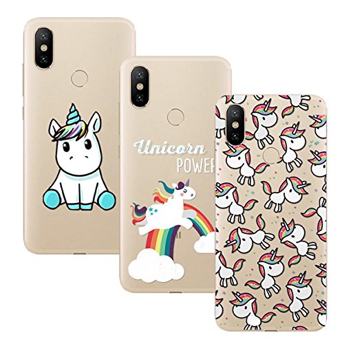 Young & Ming Xiaomi Mi A2 Funda, [3 Pack] Xiaomi Mi 6X Funda Carcasa Transparente Slilicona Suave TPU Gel Enjaca, Color 2