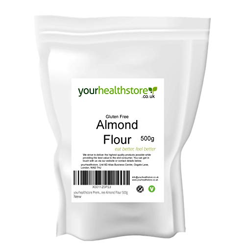 Yourhealthstore Premium - Harina de almendras finamente molida 500 g, sin OGM, blanqueada, Keto, vegana, de España (bolsa reciclable).