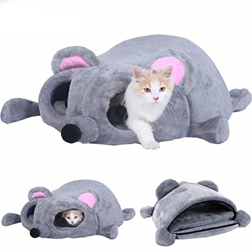 Youth Union Productos para Mascotas Saco de Dormir Suave Lavable Caliente Camas para Gatos Casa para Gatos Interior Diseño de Forma Cama Cueva para Mascotas en Invierno