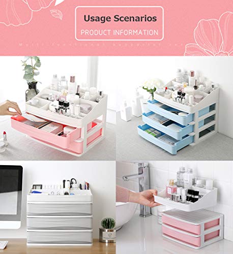 YouthUnion Organizador para Cosméticos, Caja Maquillaje Cajones con Capas para Arreglar Lápiz Labial Joya Mujer Acrílico Transparente (Gris, s-3)