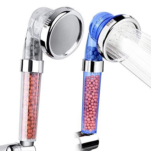 YOUTU Filtered Cabeza de Ducha con 3 Modos de Ducha, Aumenta la presión del agua y Sirve para ahorrar agua 30%, 2 Pcs