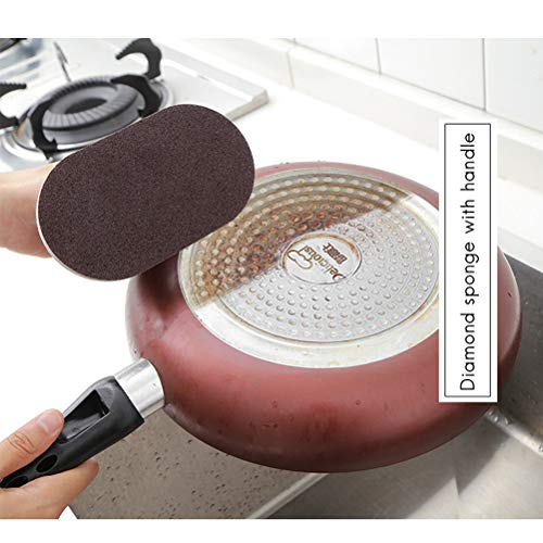 Ysoom - Esponja para limpieza de superficies, cepillo de limpieza Emery, cepillo de olla, bloque de esponja, limpia la tapa para eliminar el cepillo de limpieza de óxido