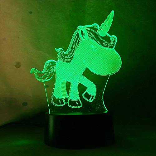 Ytdzsw Unicornio Pony Girl Princess Led Lámpara Bebé 3D Perro Night Lamp Led Light Usb Touch 7 Cambio De Color Flash Lámpara De Escritorio Kid Regalo