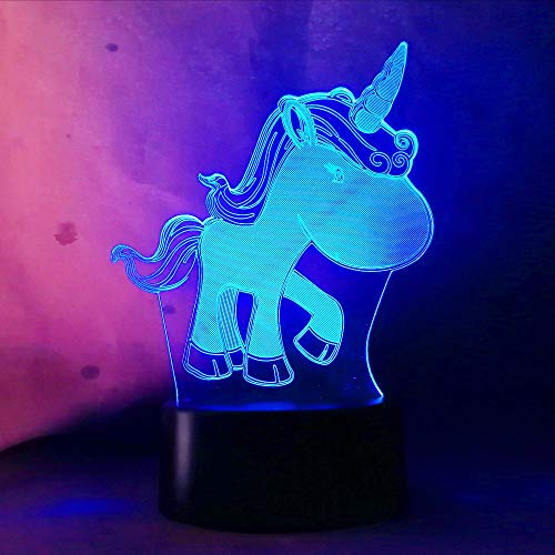Ytdzsw Unicornio Pony Girl Princess Led Lámpara Bebé 3D Perro Night Lamp Led Light Usb Touch 7 Cambio De Color Flash Lámpara De Escritorio Kid Regalo