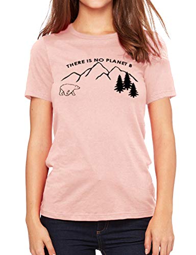 YUHX There's No Planet B Camisetas de Mujer Osa Montañas Arboles Estampado gráfico Camiseta de Manga Corta Tops