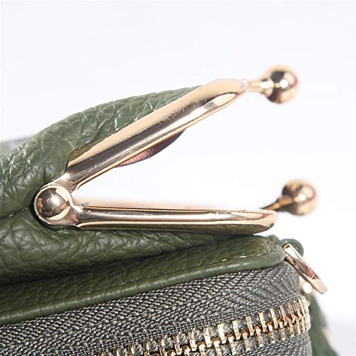 YuJian12 Cartera Bolso de Hombro de Color para Mujer pequeño botón de Color sólido Bolso de Hombro para Mujer Bolso de Hombro con Cremallera Cremallera Bolsa de la Moneda (Color : Blue)