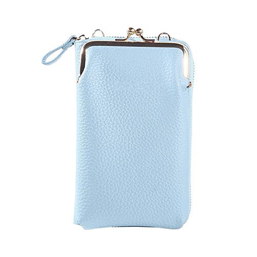 YuJian12 Cartera Bolso de Hombro de Color para Mujer pequeño botón de Color sólido Bolso de Hombro para Mujer Bolso de Hombro con Cremallera Cremallera Bolsa de la Moneda (Color : Blue)