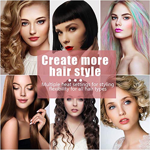 Yukefeng Planchas del Pelo,Alisador y Rizador 2 en 1, Cerámica, Digital,Plancha Pelo con Antiquemaduras Planchas del Pelo Viajes