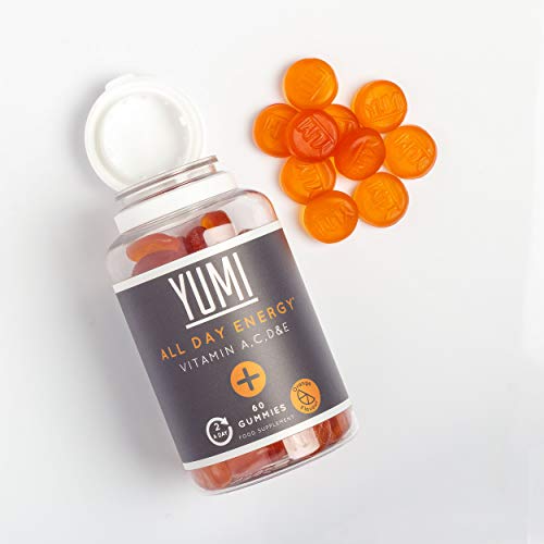 Yumi - Gomitas de Suplemento Vegetal Multivitamínico de Energía Todo el Día con Vitaminas A, C, D y E - 60 Gomitas Veganas de Vitamina