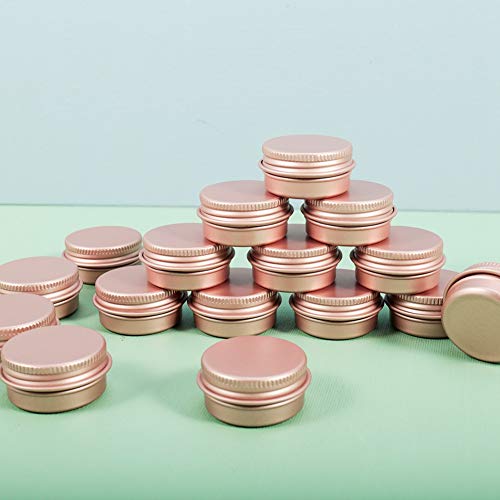 Yumi V 20PCS Latas de Envases de Cosméticos Vacías Latas de Aluminio con Tapón de Rosca Etiqueta y Espátula para Almacenar Polvo Cosméticos