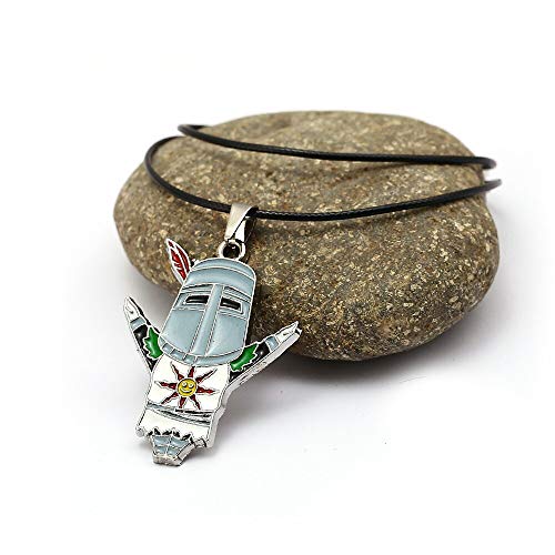 YUNMENG Dark Souls Solaire of Astora Collar Cebolla Caballeros Artorias Firekeeper Metal Colgante Cuerda Cadena Gargantilla Collares Juego Joyas