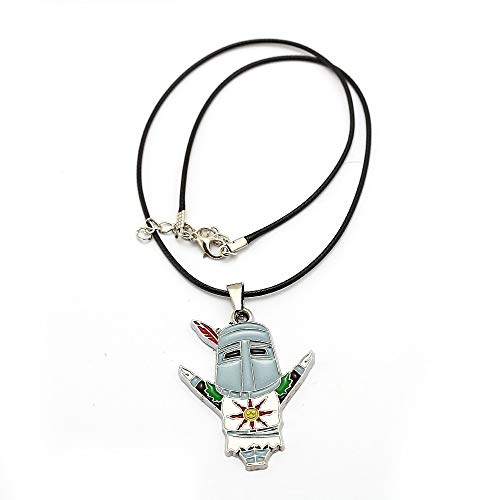 YUNMENG Dark Souls Solaire of Astora Collar Cebolla Caballeros Artorias Firekeeper Metal Colgante Cuerda Cadena Gargantilla Collares Juego Joyas
