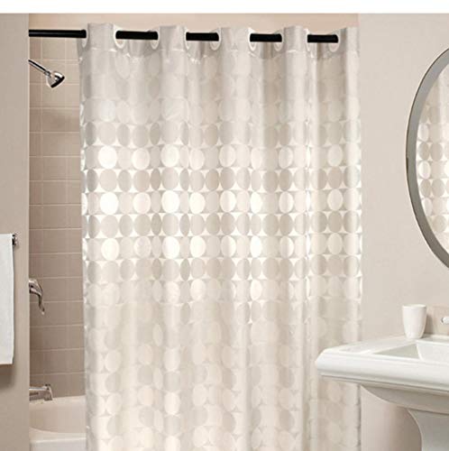 YUNZHIFU Cortinas De Ducha Círculo Cortina De Ducha Sólida Tela De Poliéster Grueso Impermeable Cortina De Baño Molde Simple Juego De Baño Cortina De Partición 80X180Cm