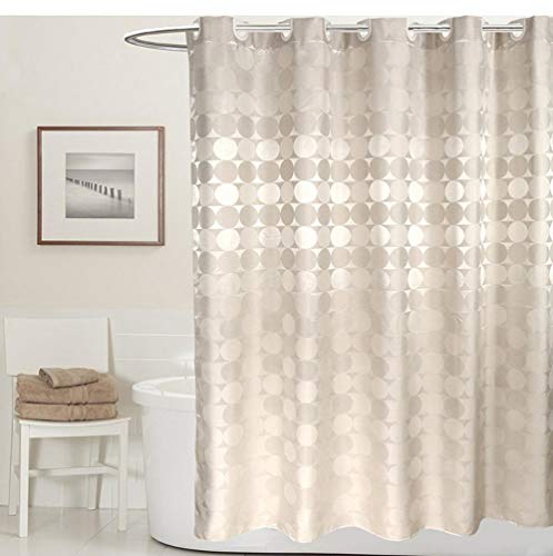 YUNZHIFU Cortinas De Ducha Círculo Cortina De Ducha Sólida Tela De Poliéster Grueso Impermeable Cortina De Baño Molde Simple Juego De Baño Cortina De Partición 80X180Cm