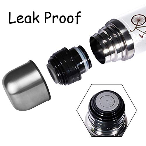 Yuzheng Patrón de Bicicleta Termo Inoxidable con Tapa Acero Inoxidable Taza/matraz Vaso con Aislamiento al vacío Vaso de Viaje Mejor Regalo para niños 500ml