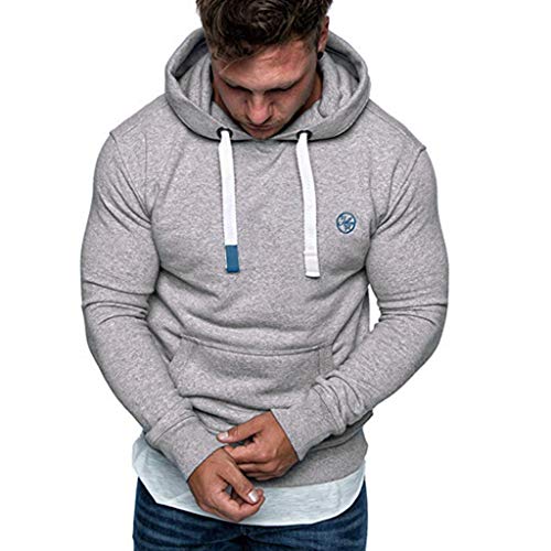 Yvelands ¡Oferta Sudaderas con Capucha para Hombre Cosy Sport Outwear Sudadera con Cremallera Completa Ecosmart Hoodie Casual Sweatshirt Top Blouse ¡Caliente!(Gris3,M)