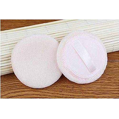 YWAWJ Puff en Polvo for la Cara del Cuerpo o Material de Esponja y Terciopelo de algodón for bebés con Mango Satinado Uso for Polvo en Polvo 2Pcs / Set