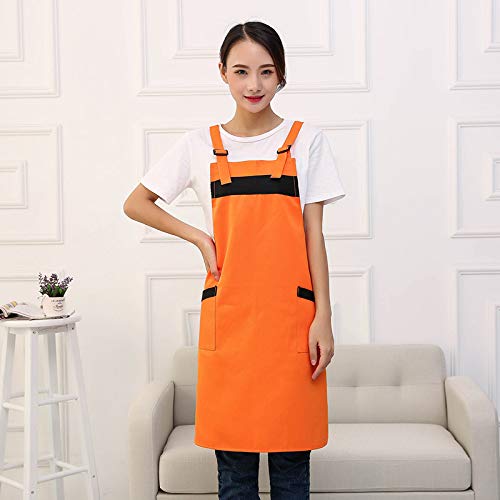 YXDZ Delantal De Cocina Restaurante Chino Manicura Floral Tienda De Frutas Restaurante De Estilo Italiano Sala De Estar Ropa De Trabajo Delantal De Pareja Naranja