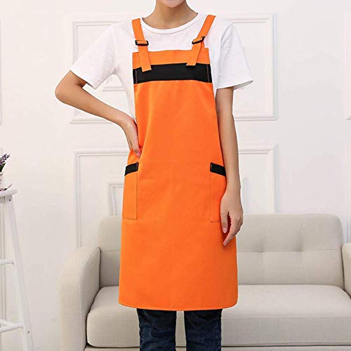 YXDZ Delantal De Cocina Restaurante Chino Manicura Floral Tienda De Frutas Restaurante De Estilo Italiano Sala De Estar Ropa De Trabajo Delantal De Pareja Naranja