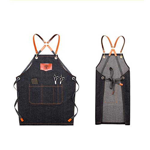YXDZ Delantal Vaquero Moda Coreana Café Chef Cocina Manicura Ropa De Trabajo China para Hombres Babero
