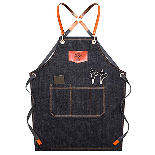 YXDZ Delantal Vaquero Moda Coreana Café Chef Cocina Manicura Ropa De Trabajo China para Hombres Babero