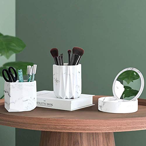 YYANG Bolígrafo Portalápices Patrón De Mármol Geométrico Contenedor De Bolígrafos Escritorio Bolígrafo Taza Estuche De Lápices Maquillaje Cepillo Caja De Almacenamiento