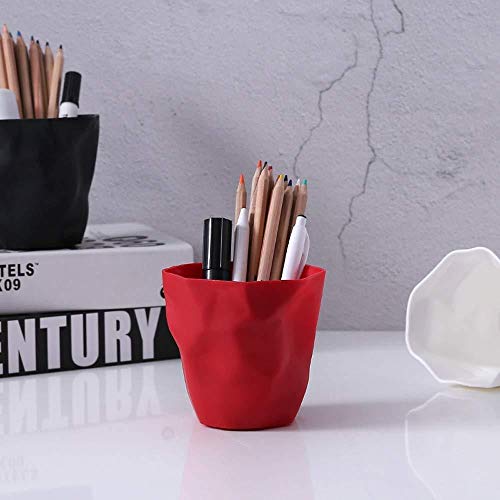 YYANG Estuche para Lápices Estuche para Lápices Contenedor Mini Escritorio Bolígrafo Taza Florero Olla Maquillaje Organizador Contenedor De Almacenamiento Portaescobillas,Black