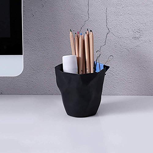 YYANG Estuche para Lápices Estuche para Lápices Contenedor Mini Escritorio Bolígrafo Taza Florero Olla Maquillaje Organizador Contenedor De Almacenamiento Portaescobillas,Black