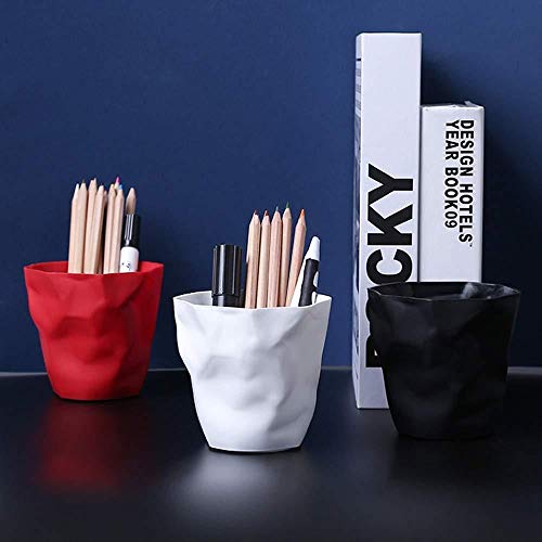 YYANG Estuche para Lápices Estuche para Lápices Contenedor Mini Escritorio Bolígrafo Taza Florero Olla Maquillaje Organizador Contenedor De Almacenamiento Portaescobillas,Black