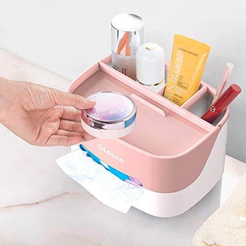 YYANG Organizador De Plástico Multifunción Joyería De Alta Capacidad Perfume Cosmético Estuche De Almacenamiento Caja De Papel De Seda,Pink