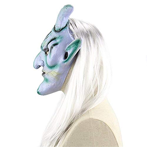 YYH Halloween Scary Long Hair Devil Mask Costume Party Cosplay Prop Decoration
