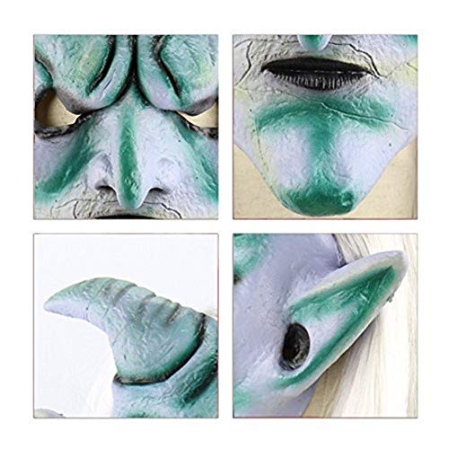 YYH Halloween Scary Long Hair Devil Mask Costume Party Cosplay Prop Decoration